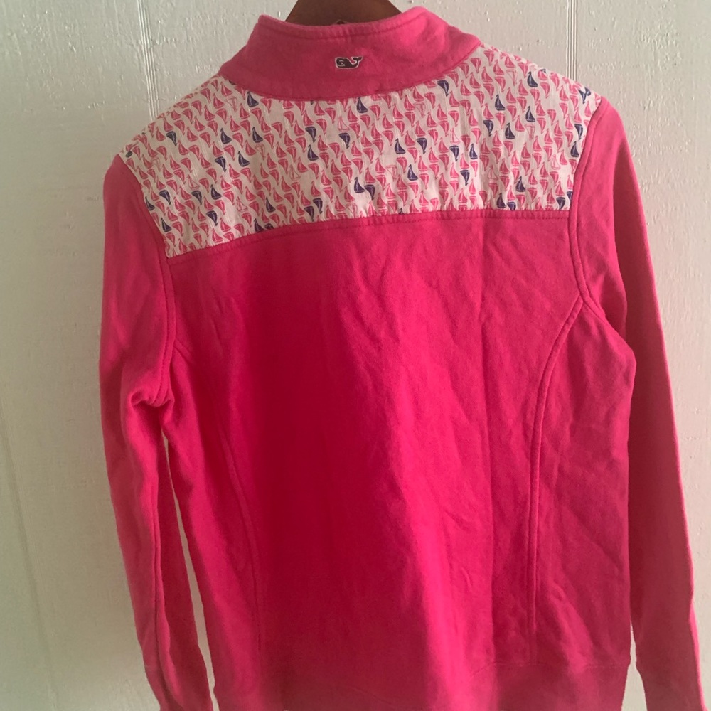 Vineyard Vines Women's Pink Quarter Zip 100% Cotton Pullover Size Small - Picture 8 of 10
